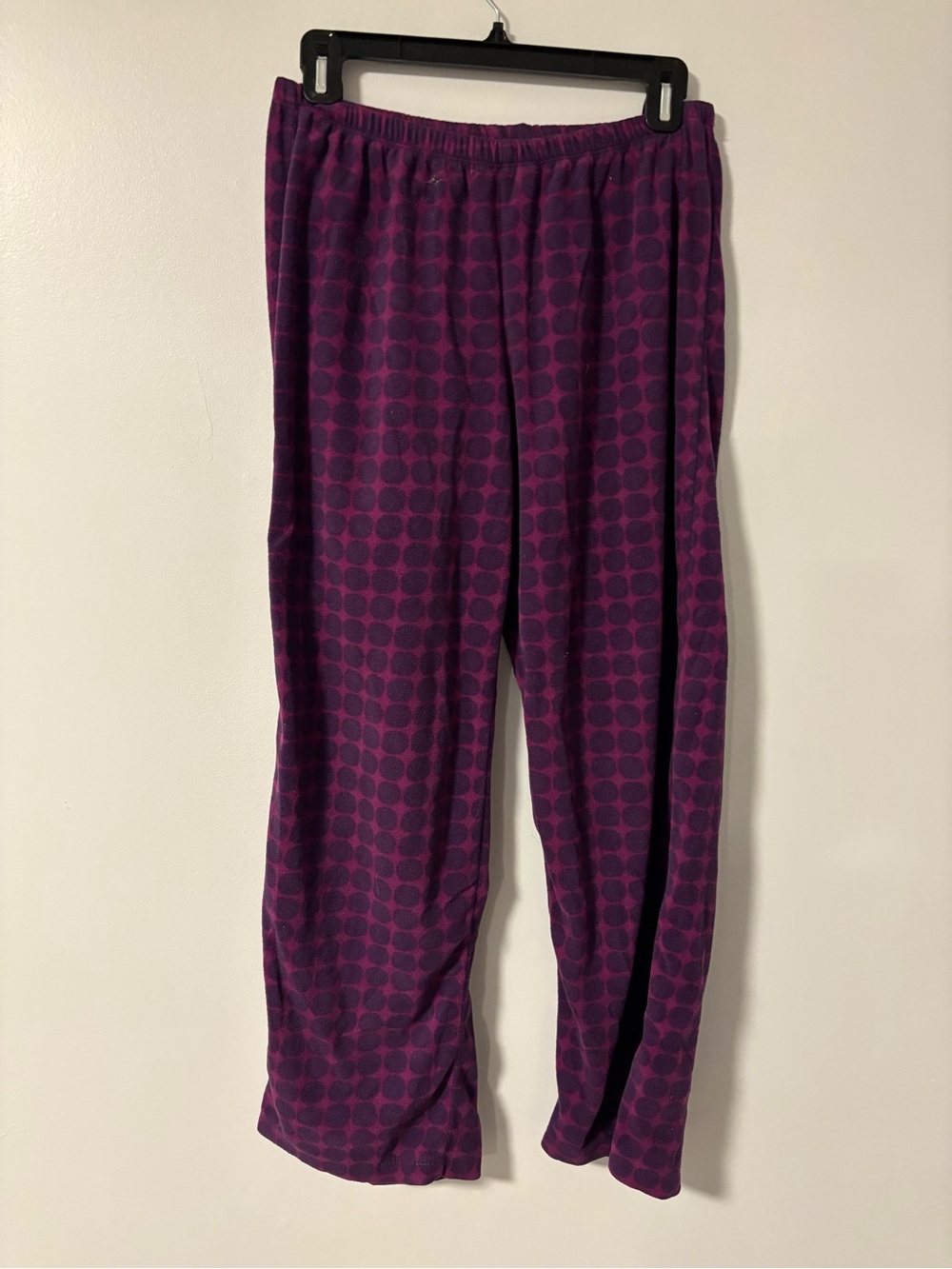 HUE Pajama Bottoms Purple Circle Geometric Pattern PJs Size Medium